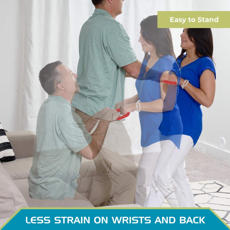 Stander Able Life Handy Handle, Lift Assist Device for Elderly and Disabled, Patient Standing Aid for Handicapped, Red with Rubber Grip - Image 4